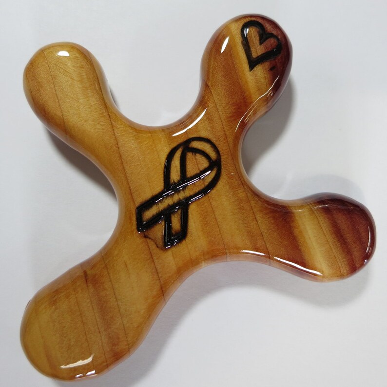 Medium Cedar Palm Cross With a Woodburned Cancer Ribbon Etsy