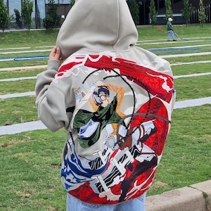 Handmade Titan Slayer Hoodie – Anime Art, Anime Hoodie, Anime Merch - anime soldier Hoodie - Anime fan art - Anime Gift - Anime Sweatshirt