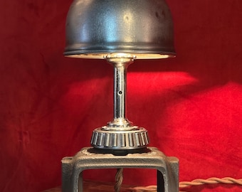 Industrial Table Lamp, Upcycled Art, Vintage Parts Sculpture