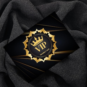 Carte d'accès VIP - Design luxueux en or et noir, modèle sur toile modifiable, pass de membre exclusif