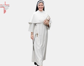 Classic White Nun Habit: Catholic Religious Attire