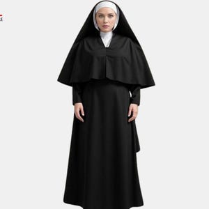Custom Made Nun Habit Fancy Dress Garment Robe & Headset