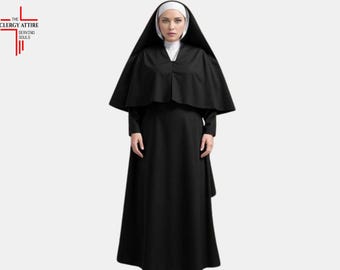 Custom Made Nun Habit Fancy Dress Garment Robe & Headset