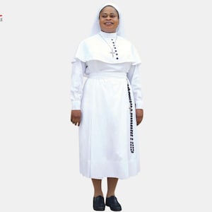 Spiritual White Nun Habit Designed for Devotion | Traditional Clergy Attire