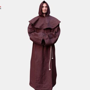 Monk Robe, Fantasy Monk Cassock, Medieval Costume, Hooded Monk Costume, Hooded Costume