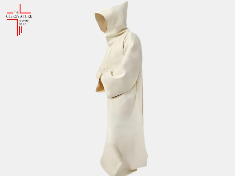 White Monk Robe With Fixed Hooded | Men's Medieval Monk's Robe & Hood ...