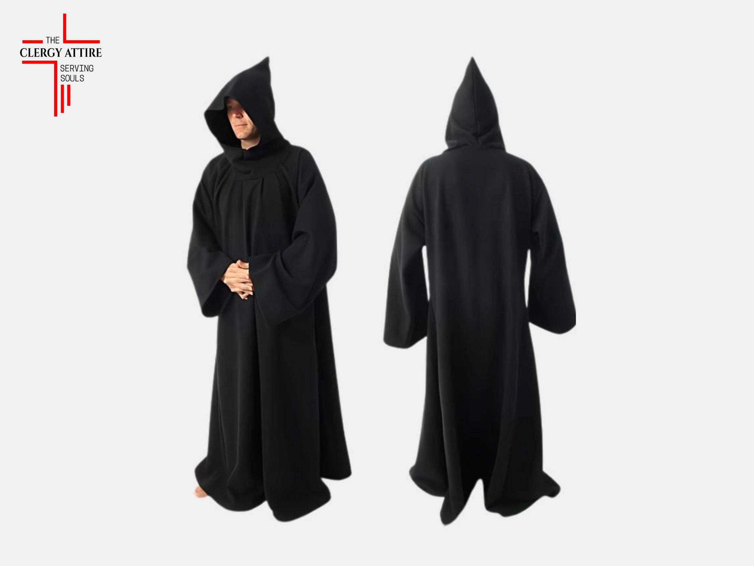 Leajap Mönch Kostüm Herren – Karneval Cosplay Robe Mit Kreuz & Seil – Ideal Für Maskerade, Halloween & Bühne