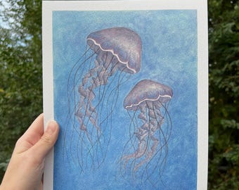 Watercolor Jellyfish | Giclee Fine Art Print