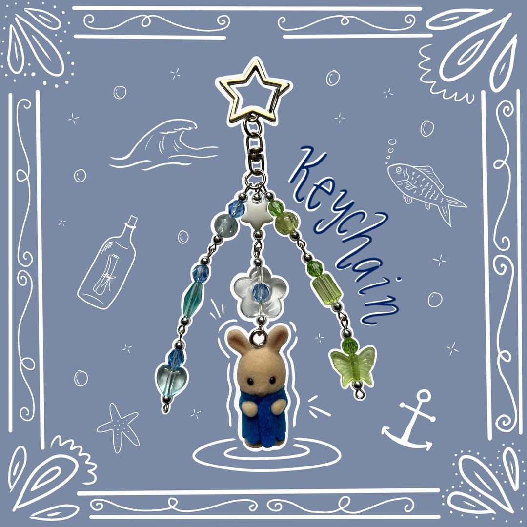 Bunny of the Sea Keychain | Critter Keychain | Handmade | One-of-a-kind ...