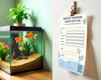 Monthly Aquarium Water Test Log – Printable Fish Tank Maintenance Checklist – Digital Aquarium Planner PDF