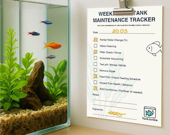 Seguimiento semanal del mantenimiento de la pecera: imprimible para el cuidado semanal del acuario