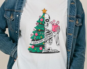 Festive Tree & Mug Retro Holiday Illustration Tee Comfort Colors Shirt Cozy Christmas Tshirt Cheerful Winter Longsleeve Top