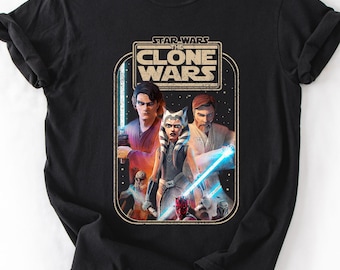 Camiseta de colores cómodos de Clone Wars, camiseta de manga larga animada de Anakin Ahsoka Obi-Wan de Star Wars, camiseta Galaxy Fan