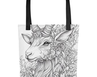 Spirit Goat Color Me Tote, DIY Bag, Gift Activity, Spirit Animal