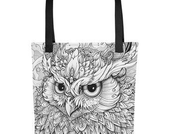 Spirit Owl Color Me Tote, DIY Bag, Gift Activity, Spirit Animal