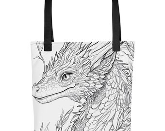 Leaf Spirit Dragon Color Me Tote, DIY Bag, Gift Activity, Spirit Animal