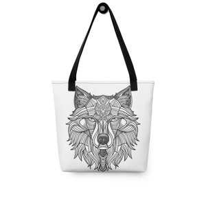 Bolso tote Wolf Mandala Color-Me