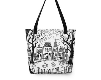 Halloween Haunted House Trick or Treat Color-Me Tote bag