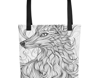 Spirit Fox Color Me Tote, DIY Bag, Gift Activity, Spirit Animal