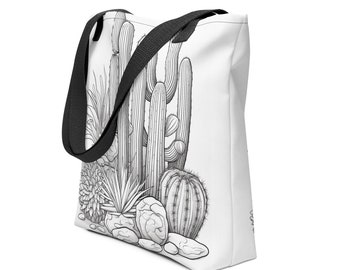 Cactus Color-Me Tote bag, DIY custom bag