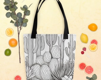 Cactus Color-Me Tote bag, DIY custom bag