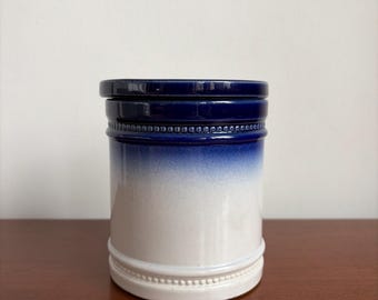 ヴィンテージ ストーンウェア グレーブルー シュガージャー 調理器具