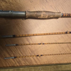 antique bamboo fishing pole value Vintage Cane with Bobber, Hook, Line and Sinker 5 Vintage Fishing Pole Bundle