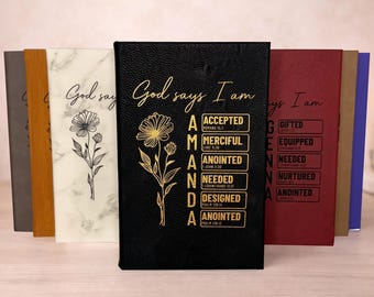 Journals - 'God Says I Am' Journal – Engraved Scripture, Christian Gift