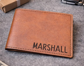 Wallets - Vegan Leather Wallet – Engraved Kids Wallet, Gift for Son