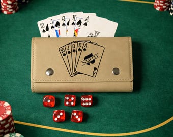 Card & Dice Set, Engraved Travel Poker Game