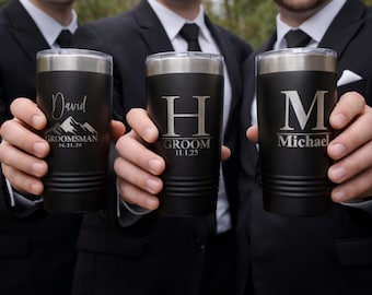 Groomsmen Tumbler – Engraved Stainless Steel 20oz Wedding Gift
