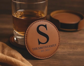 Leather Coasters Set - Christmas Gift, Cooperate Gifts