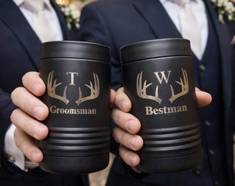 Groomsman Can Cooler - Laser Engraved Wedding Favor