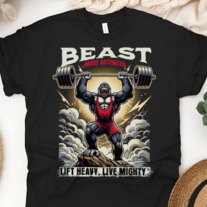Camiseta Beast Mode Ativada, Camiseta Fitness, Roupas de Academia, Camiseta CrossFit, Camiseta Halterofilista, Camiseta Fisiculturista, Camiseta Powerlifting,