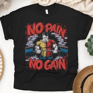 No pain no gain t-shirt,Fitness t-shirt,Gym apparel,CrossFit t-shirt,Weightlifter t-shirt,Bodybuilding t-shirt,Powerlifting t-shirt,