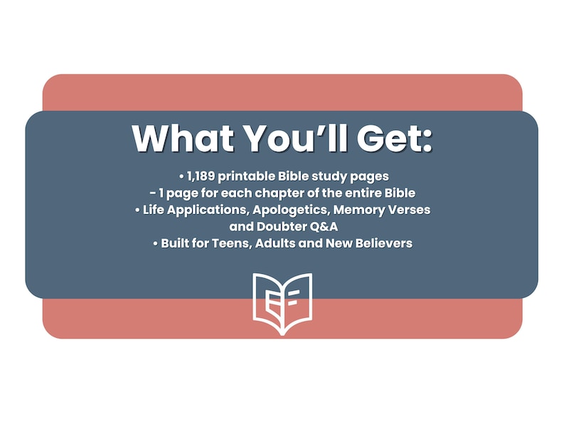Full Bible Study Guide Printable or Digital Curriculum, Every Chapter, Christian Devotional with Apologetics Insights