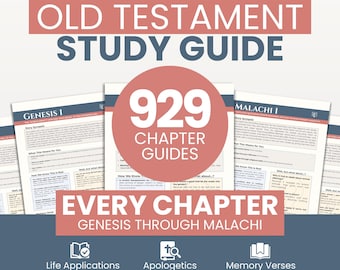 Old Testament Bible Study Guide: 929 Chapters, Summaries, Apologetics (PDF Printable/Digital Download)