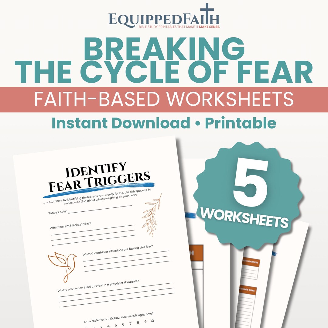 Breaking the Cycle of Fear: Printable Anxiety Worksheet, CBT Therapy ...