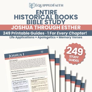 Historical Books Bible Study Guide Printable or Digital Curriculum, Every Chapter, Christian Devotional with Apologetics