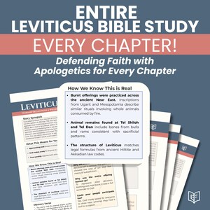 Genesis, Exodus and Leviticus Bible Study Guide, Printable Notes with Story Summary, Christian Apologetics, Q&A for Every Chapter