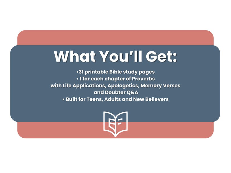 Proverbs Bible Study Guide Printable or Digital Curriculum, Every Chapter, Christian Devotional with Apologetics Insights