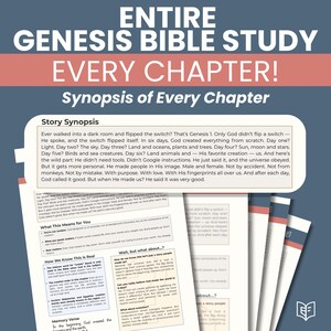 Genesis, Exodus and Leviticus Bible Study Guide, Printable Notes with Story Summary, Christian Apologetics, Q&A for Every Chapter