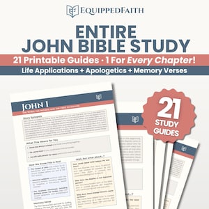 John Bible Study Guide Printable or Digital Curriculum, Every Chapter, Christian Devotional with Apologetics Insights