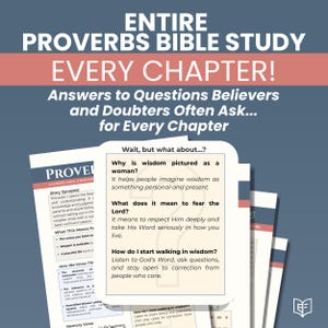 Proverbs Bible Study Guide Printable or Digital Curriculum, Every Chapter, Christian Devotional with Apologetics Insights