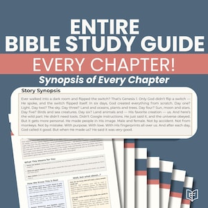 Full Bible Study Guide Printable or Digital Curriculum, Every Chapter, Christian Devotional with Apologetics Insights