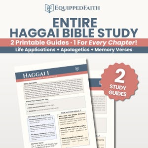 Haggai Bible Study Guide Printable or Digital Curriculum, Every Chapter, Christian Devotional with Apologetics Insights