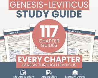 Genesis, Exodus, Leviticus Bible Study Guide: Christian Devotional (PDF Printable/Digital Download)
