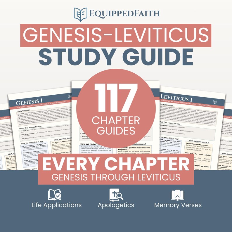 Genesis, Exodus, Leviticus Bible Study Guide: Christian Devotional (Digital Curriculum, Printable PDF)