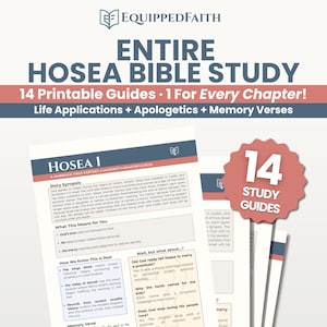 Hosea Bible Study Guide Printable or Digital Curriculum, Every Chapter, Christian Devotional with Apologetics Insights