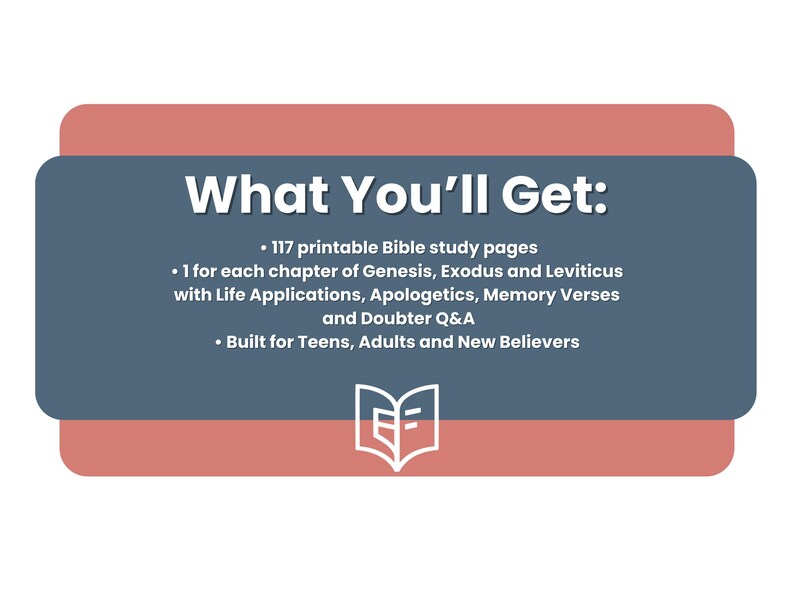 Genesis, Exodus and Leviticus Bible Study Guide, Printable Notes with Story Summary, Christian Apologetics, Q&A for Every Chapter